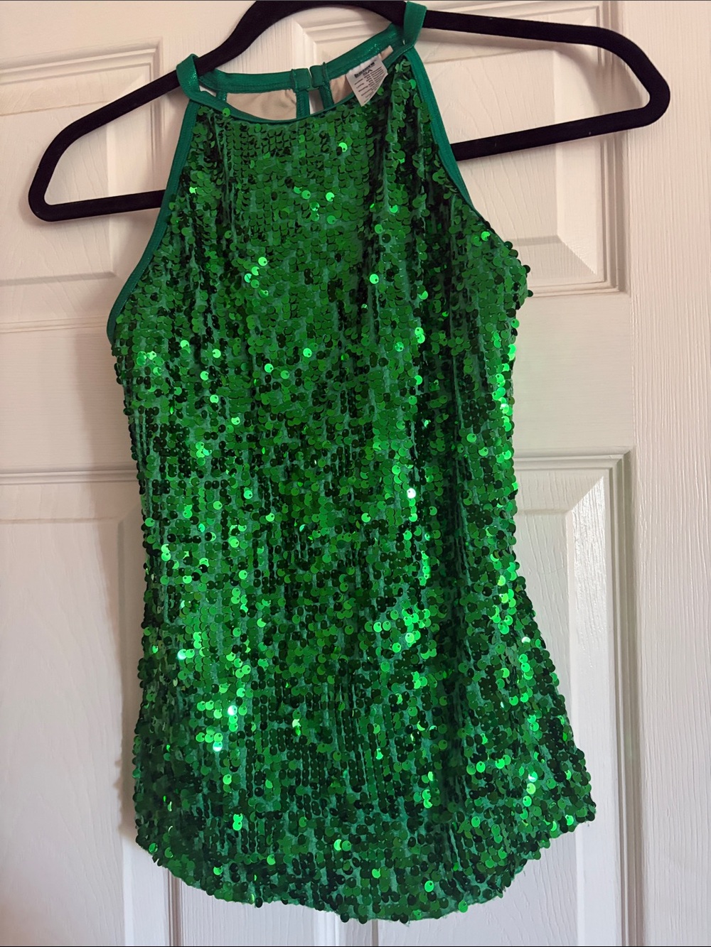 balera Green Sequin Halter Top